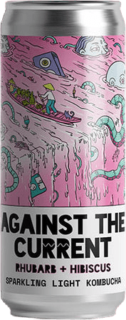 Rhubarb + Hibiscus Organic Kombucha Soda