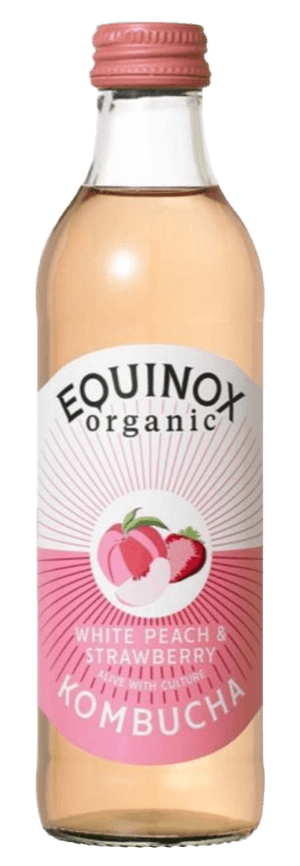 Equinox White Peach & Strawberry Kombucha
